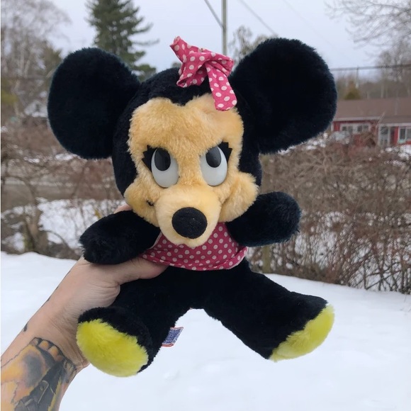 ❤️🖤Vintage Minnie Mouse & Mickey Mouse stuffed toys Vtg Disney Plush Dakin🖤❤️ - Picture 5 of 11